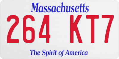 MA license plate 264KT7