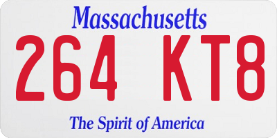 MA license plate 264KT8