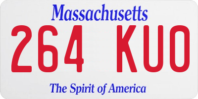 MA license plate 264KU0