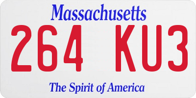 MA license plate 264KU3