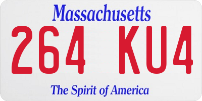 MA license plate 264KU4