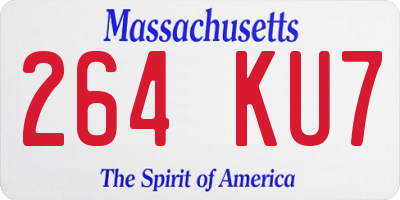 MA license plate 264KU7