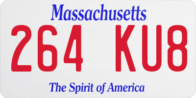 MA license plate 264KU8