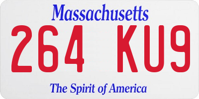 MA license plate 264KU9