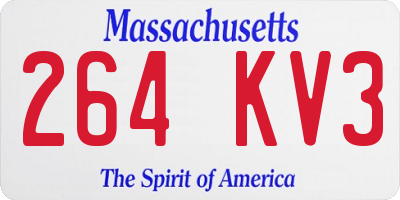 MA license plate 264KV3