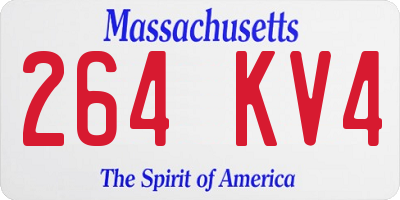MA license plate 264KV4