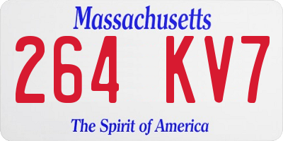 MA license plate 264KV7