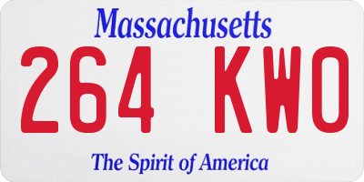 MA license plate 264KW0