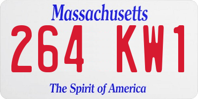 MA license plate 264KW1