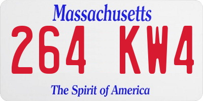 MA license plate 264KW4