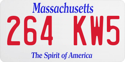 MA license plate 264KW5