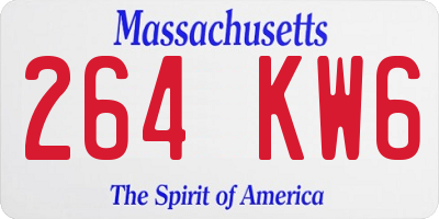 MA license plate 264KW6