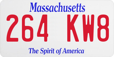 MA license plate 264KW8