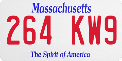 MA license plate 264KW9