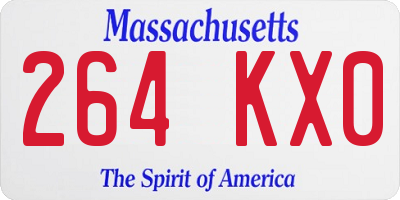 MA license plate 264KX0