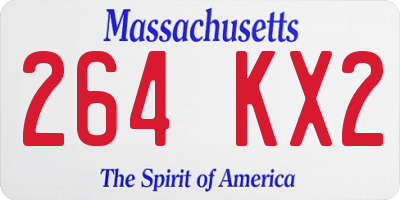 MA license plate 264KX2