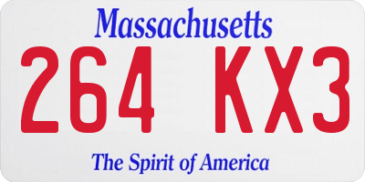 MA license plate 264KX3