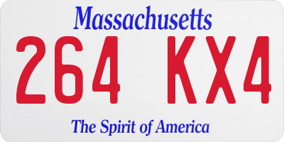MA license plate 264KX4