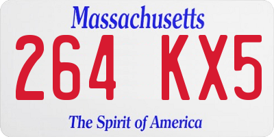 MA license plate 264KX5