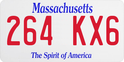 MA license plate 264KX6
