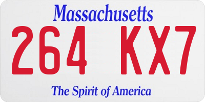 MA license plate 264KX7