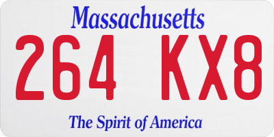 MA license plate 264KX8