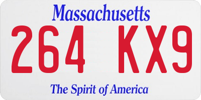 MA license plate 264KX9