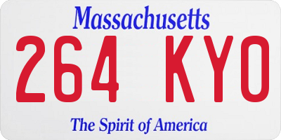 MA license plate 264KY0
