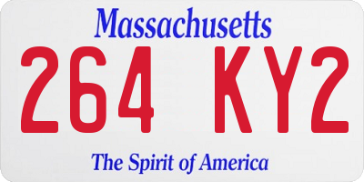 MA license plate 264KY2