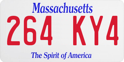 MA license plate 264KY4