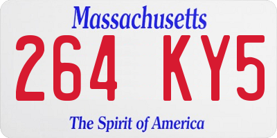 MA license plate 264KY5