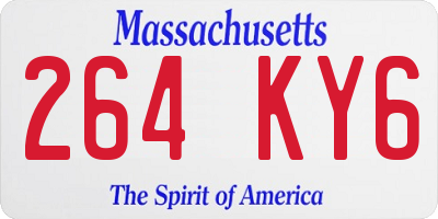 MA license plate 264KY6