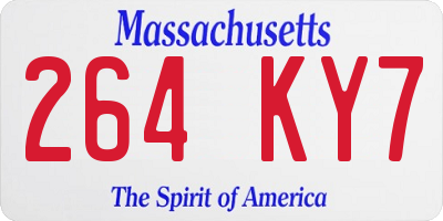 MA license plate 264KY7