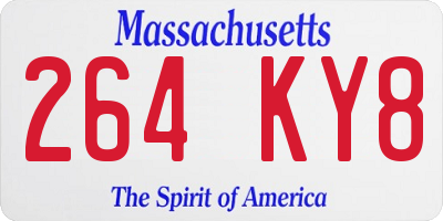 MA license plate 264KY8