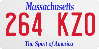 MA license plate 264KZ0