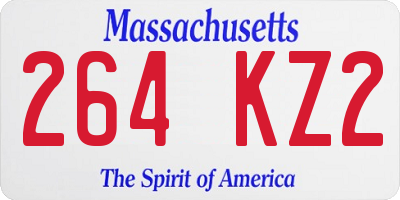 MA license plate 264KZ2