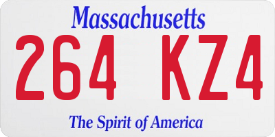 MA license plate 264KZ4