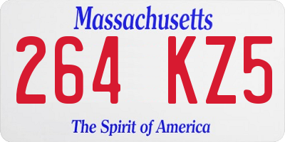 MA license plate 264KZ5