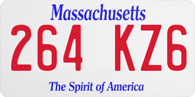 MA license plate 264KZ6