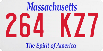 MA license plate 264KZ7