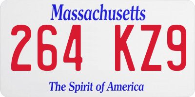 MA license plate 264KZ9
