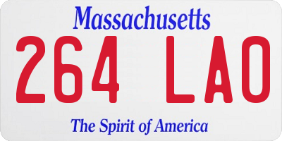 MA license plate 264LA0