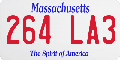 MA license plate 264LA3