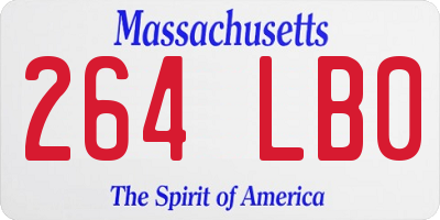 MA license plate 264LB0