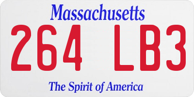 MA license plate 264LB3