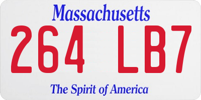 MA license plate 264LB7