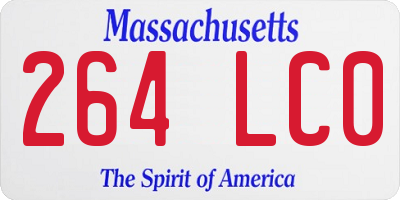 MA license plate 264LC0