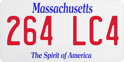 MA license plate 264LC4