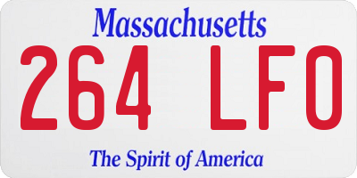 MA license plate 264LF0