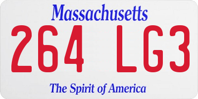 MA license plate 264LG3